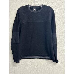 Descente Mens Small Black Wool Blend Sweater Pullover Crewneck
